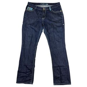 COOGI Jeans Womens 16, 36x32 Blue Dark Wash Embroidered Straight Stretch Y2K EUC